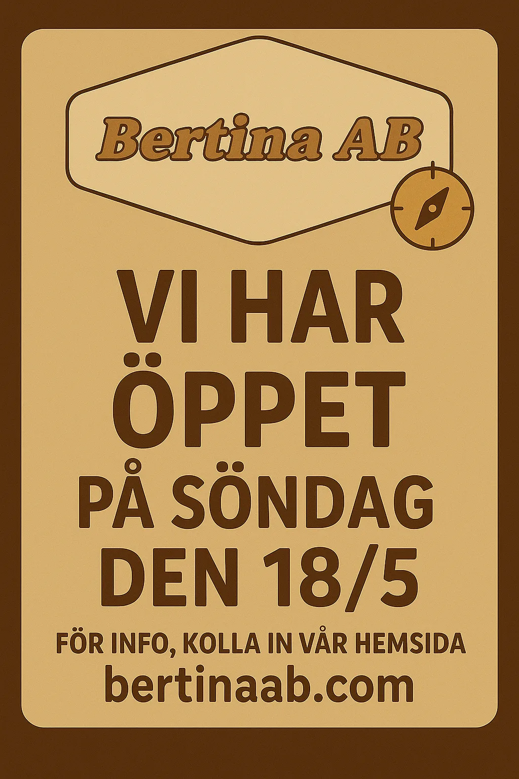 Under lördagen så har vi stängt